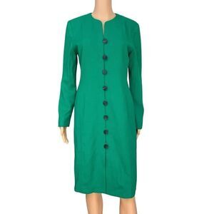 RARE Chetta B vintage emerald Green 100% Wool Dress lined – Size 4 Made in USA